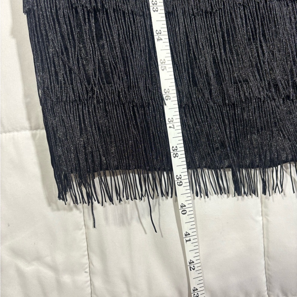 Black Fringe Flapper Dress Costume Roaring 20s Gatsby Morph Costumes New Years - Picture 6 of 7